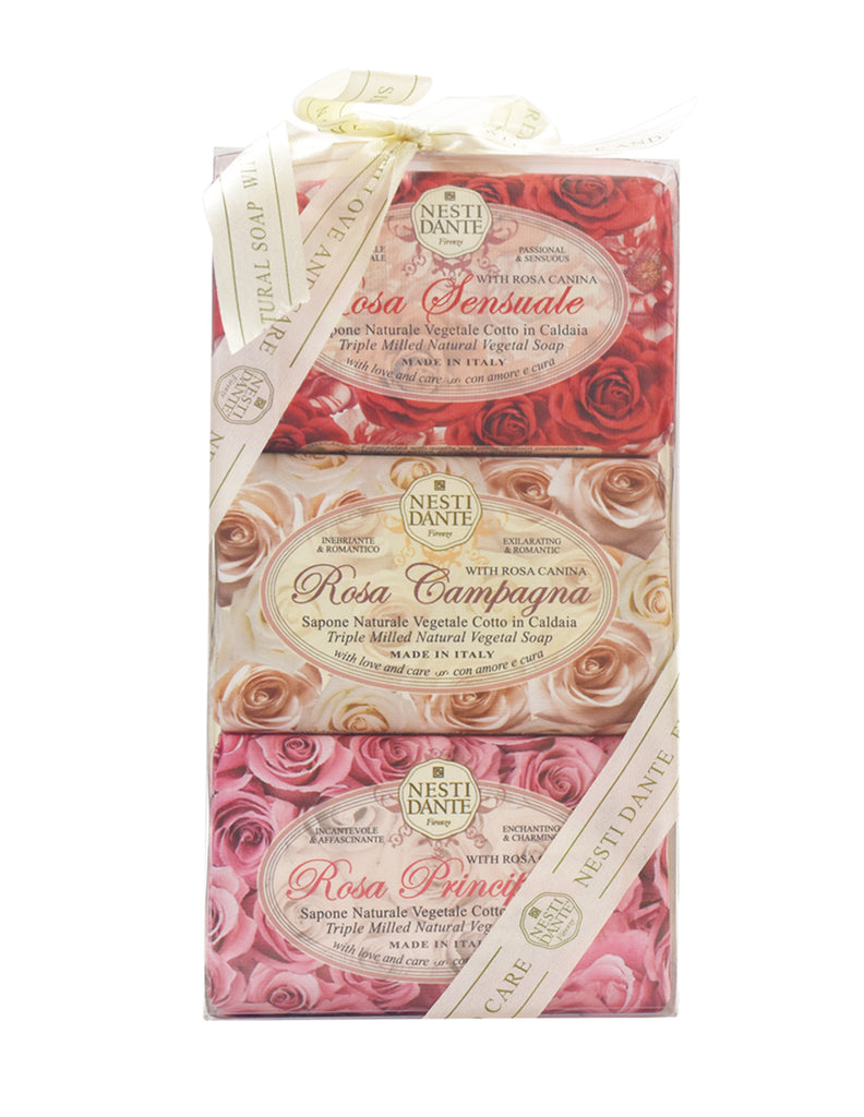 Kit de 3  Jabones Nesti Dante La Rose Gif Set 150 G